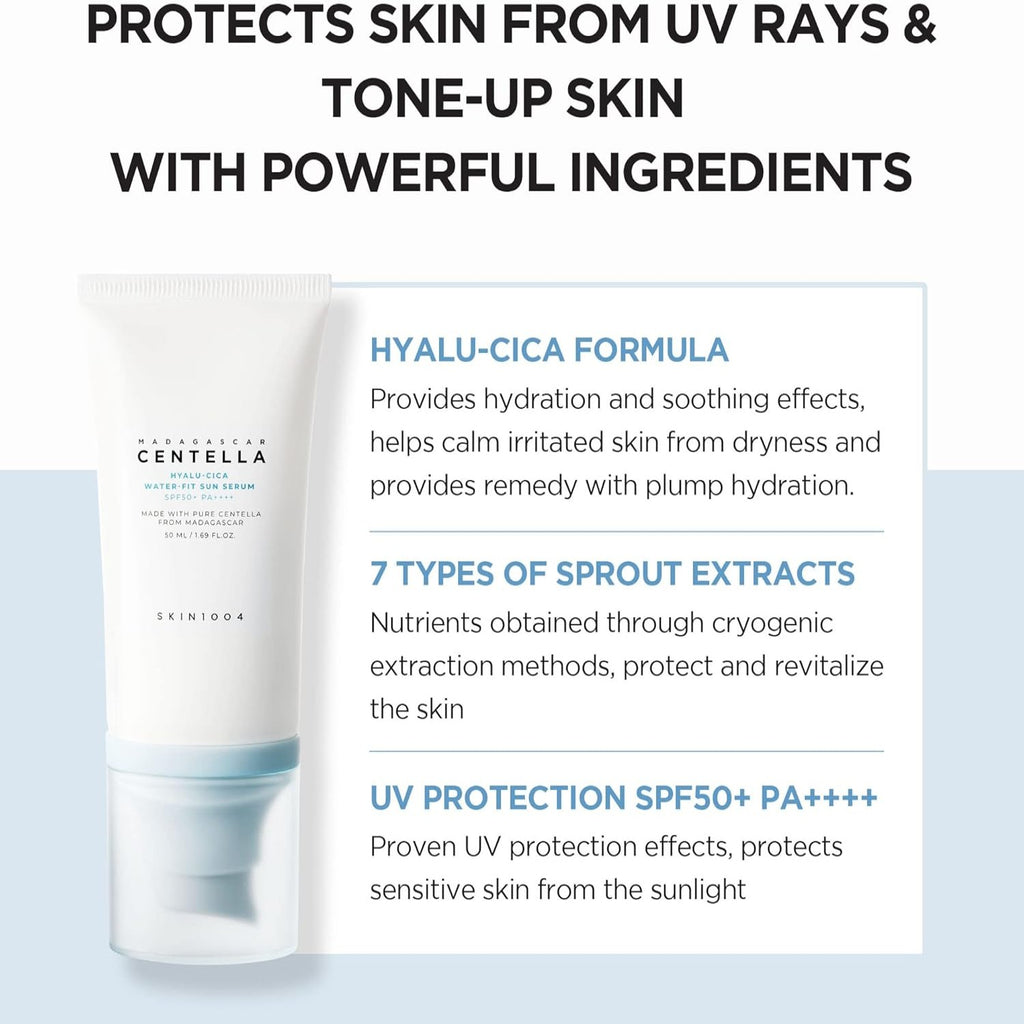 SKIN1004 - Madagascar Centella Hyalu-Cica Water-Fit Sun Serum Twin Pack 2 x 50ml