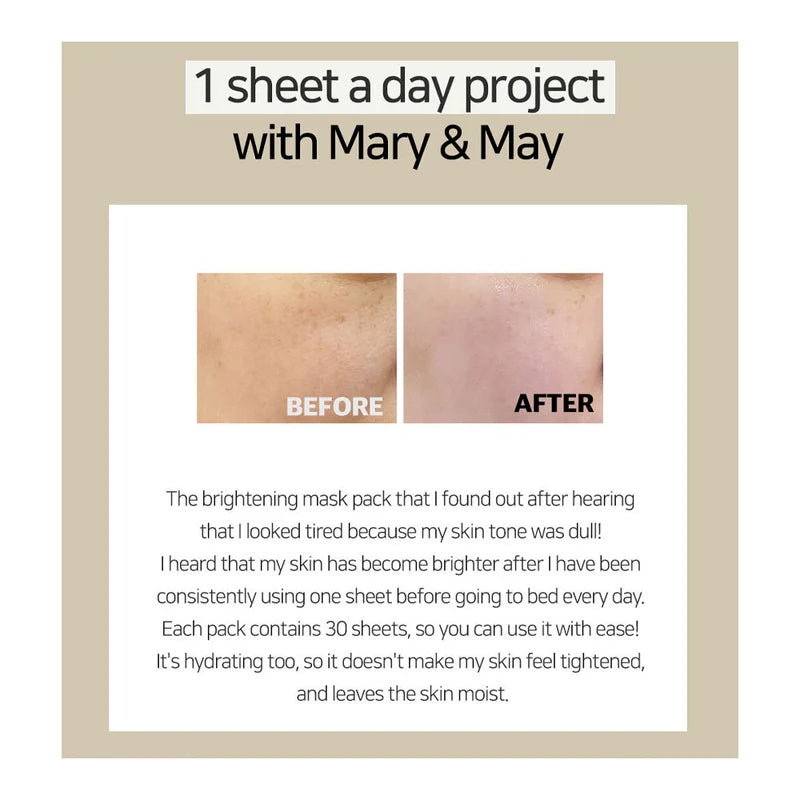 Mary&May - Niacinamide Vitamin C Brightening Mask 30 sheets
